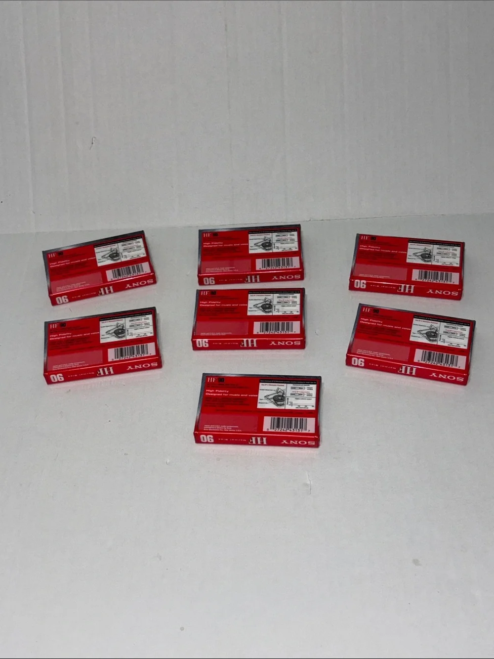 Sony HF 90 Blank Audio Cassettes - Red and Silver Packaging (7 Pack) New